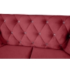 Sofa skandynawska dwuosobowa na wysokich metalowych nogach, sofa pikowana w guziki kryształowe - Kare 2-osobowa